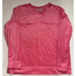 HUE Womens Bright Pink Velour Long Sleeve Size Medium